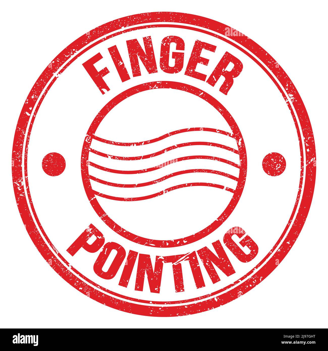 FINGER POINTING text written on red round postal stamp sign Stock Photo ...