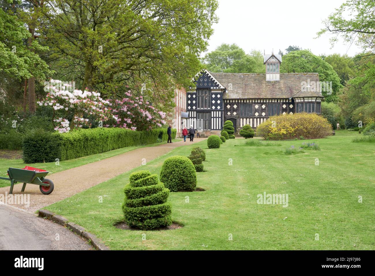 Rufford Hall with spring Visitors Stock Photo