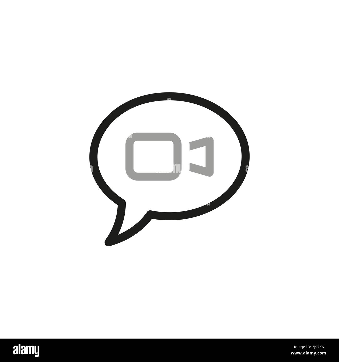 Simple Video Conference Interface Related Vector Line Icons. Contains such Icons as Share Screen