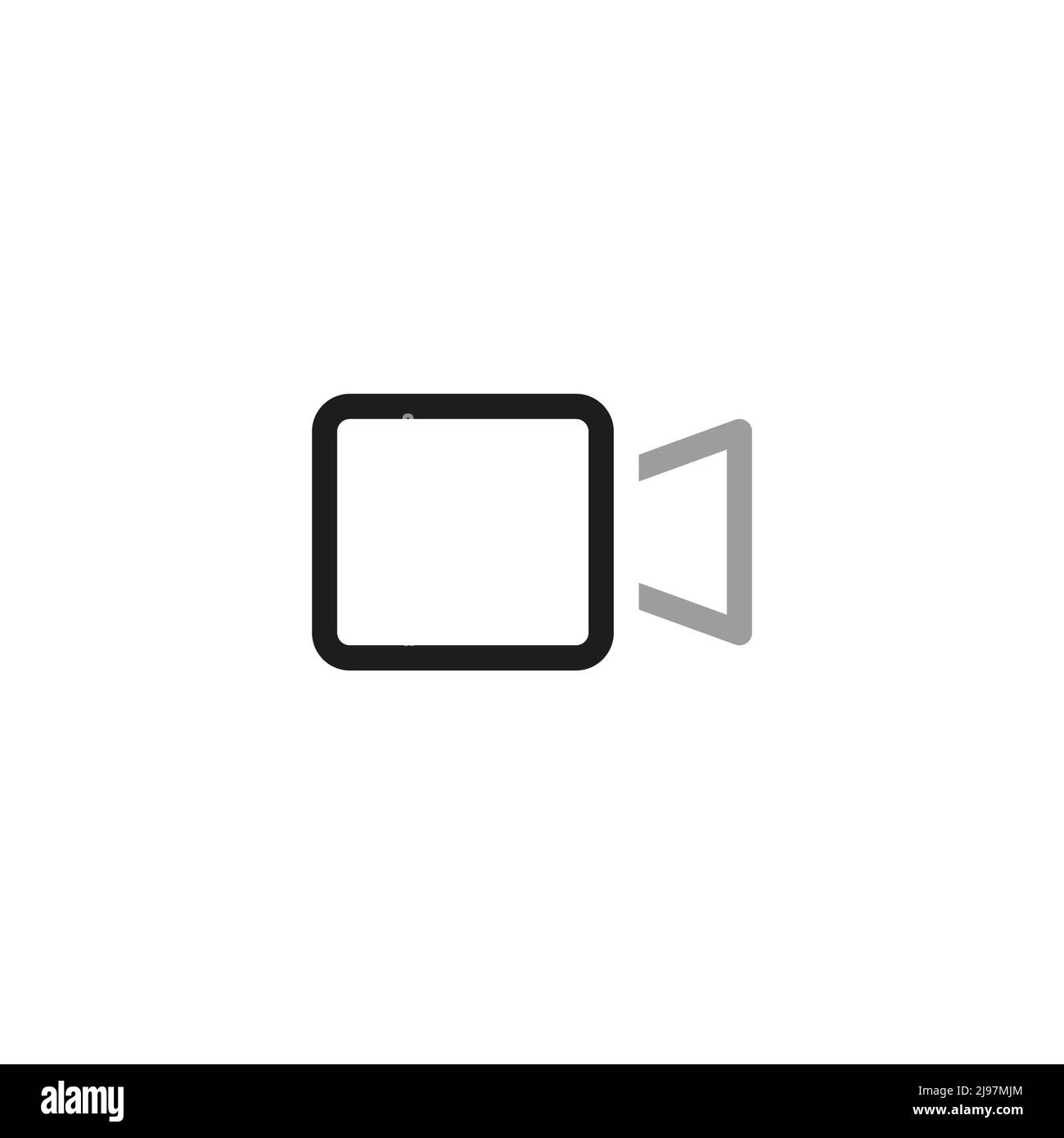 Simple Video Conference Interface Related Vector Line Icons. Contains such Icons as Share Screen, Mute Button, Switch to Presenter View. Stock Vector