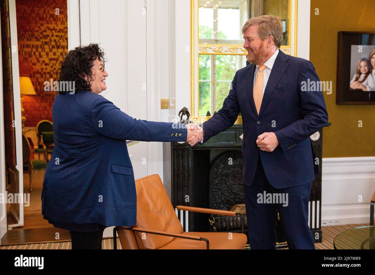 The Hague, Netherlands. 20th May, 2022. King Willem-Alexander at a meeting  with Caroline van der Plas party chairman BBB at Huis ten Bosch Palace in  The Hague. (Photo by DPPA/Sipa USA) Credit: