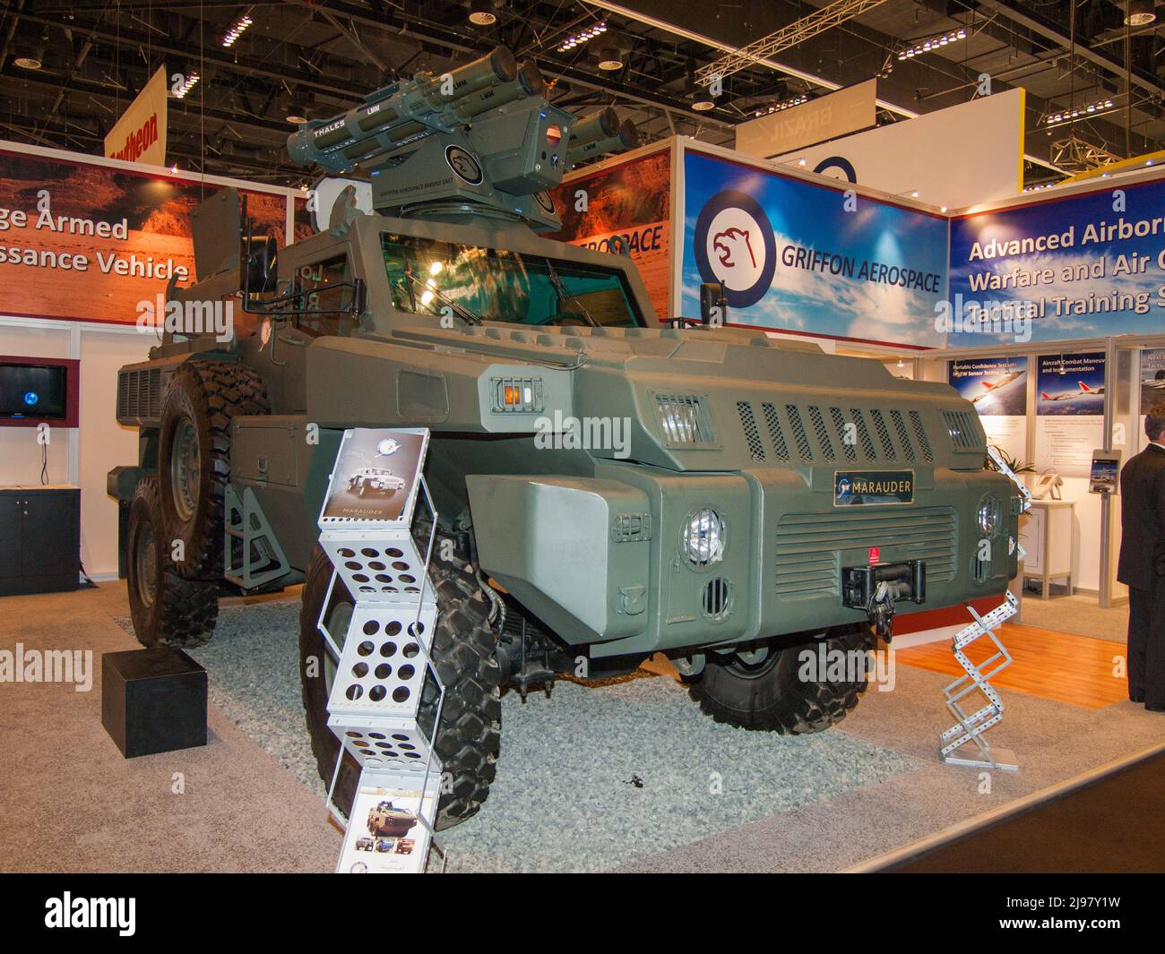 Abu Dhabi, UAE - Feb.23. 2011: South African Marauder 4x4 Mine Resistant Ambush Protected (MRAP) APC at IDEX 2011 Stock Photo