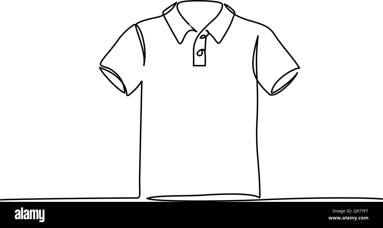 Continuous one line drawing. T-shirt Clothes. vector line illustration Stock Vector