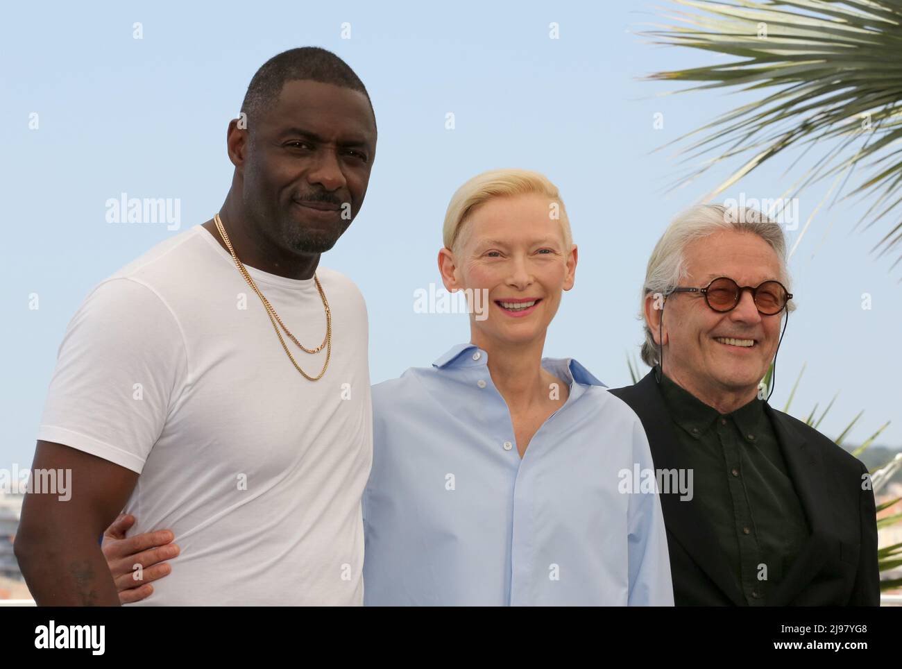 Cannes, France. 21st May, 2022. Idris Elba, Tilda Swinton and Director