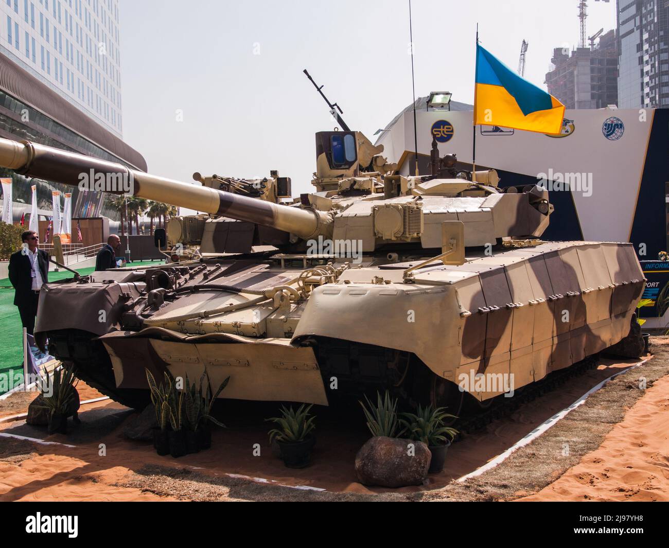 Ukraine Army BM OPLOT(T-84) tank in IDEX 2011 military exibition Stock Photo