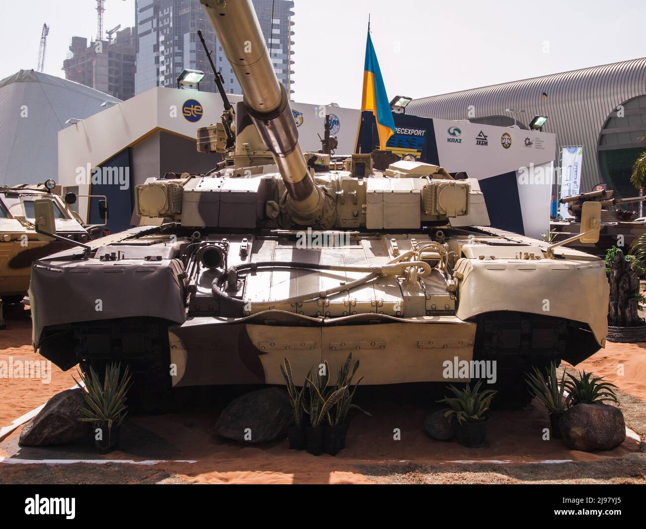 Ukraine Army BM OPLOT(T-84) tank in IDEX 2011 military exibition Stock Photo