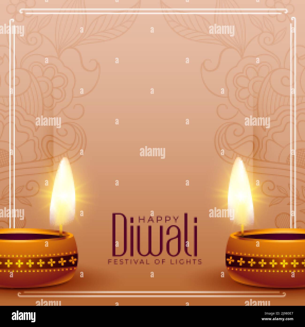 happy diwali festival poster design with realistic diya design Stock Vector  Image & Art - Alamy