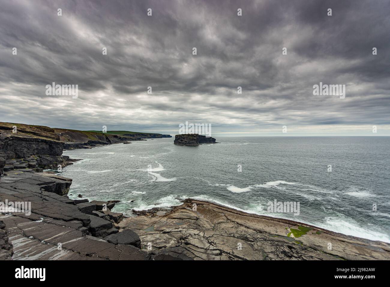 Rugged coast on the Wild Atlantic Way at Loop Head, County Clare, Ireland Stock Photo