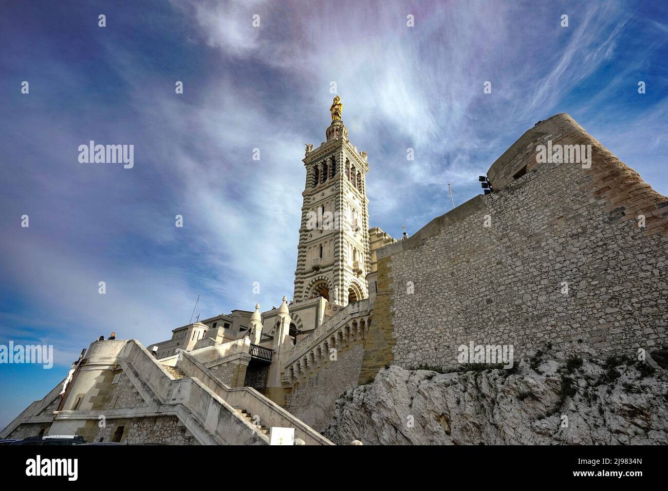 France. Marseille. Bouche-du-Rhone (13). Basilica Our Lady of the Guard Stock Photo