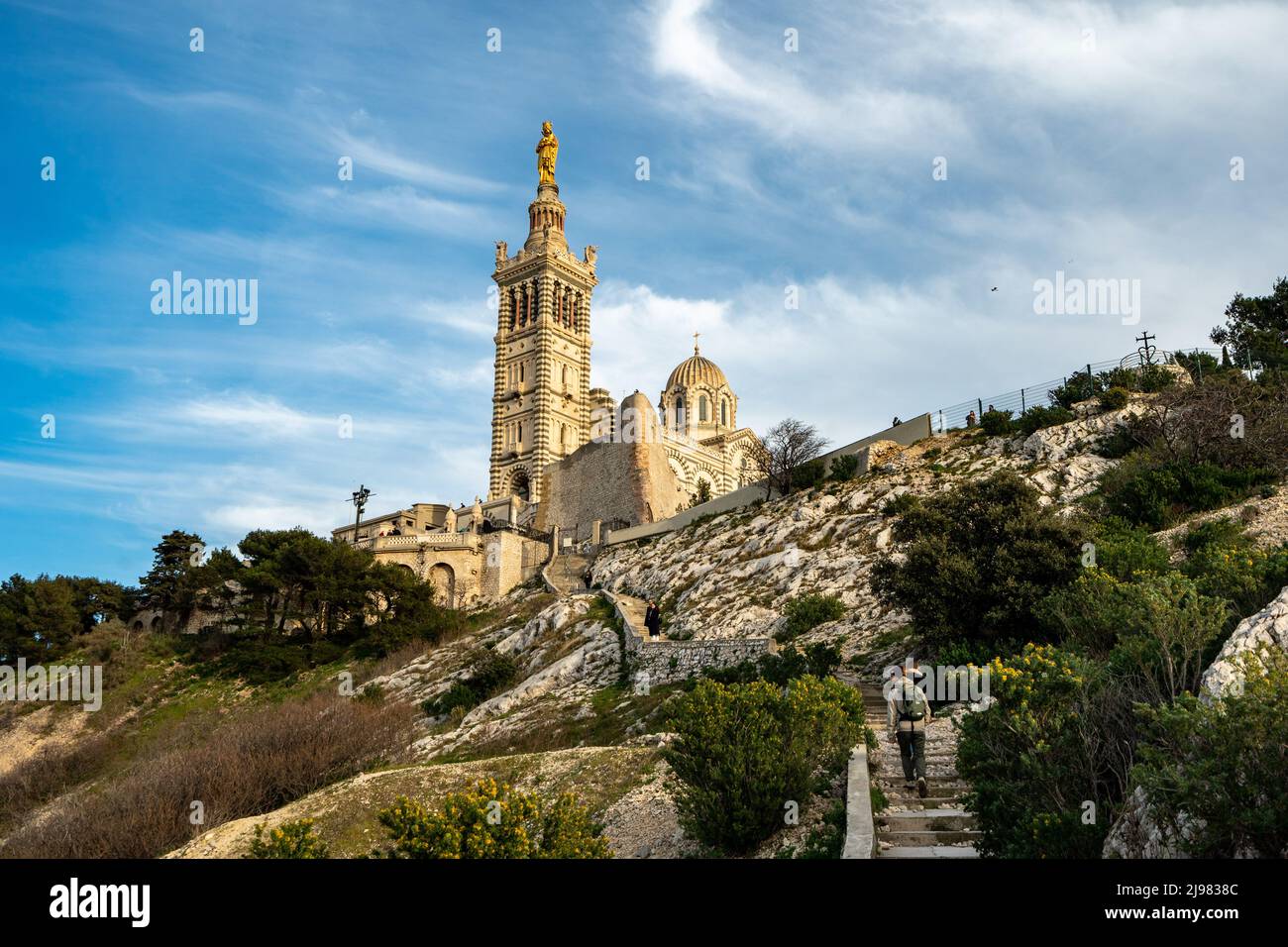 France. Marseille. Bouche-du-Rhone (13). Basilica Our Lady of the Guard Stock Photo