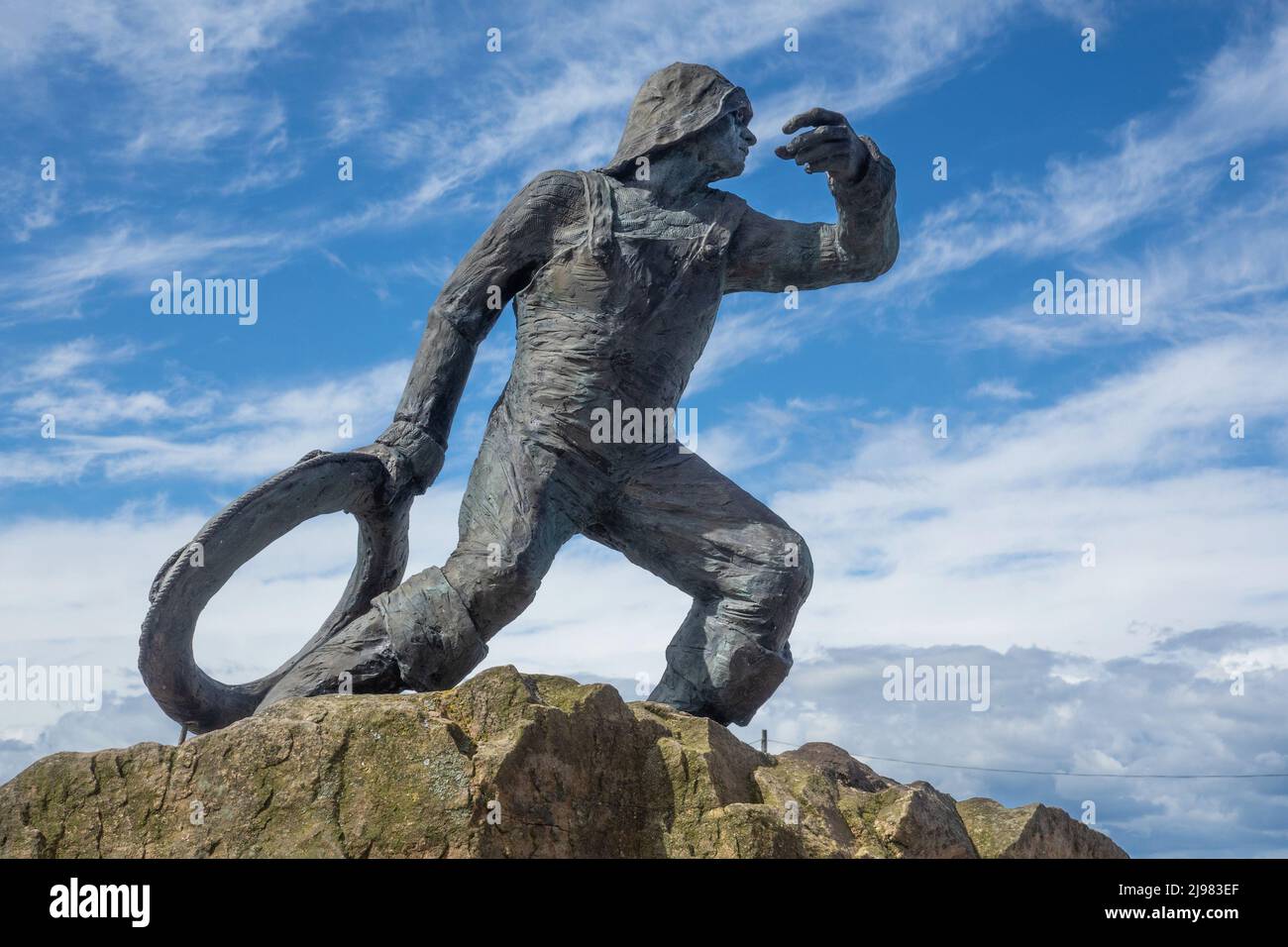 England, Northumberland, Seahouses, The Rescue sculpture Stock Photo