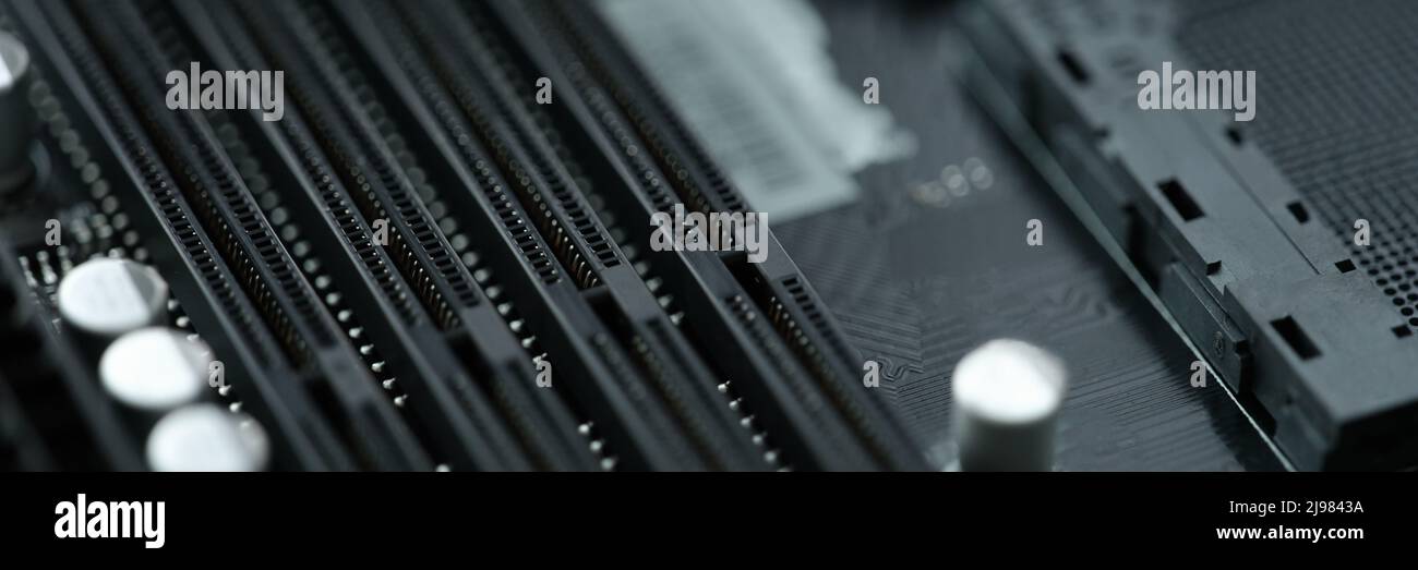 Set of slot for reading information from a computer, close-up Stock Photo