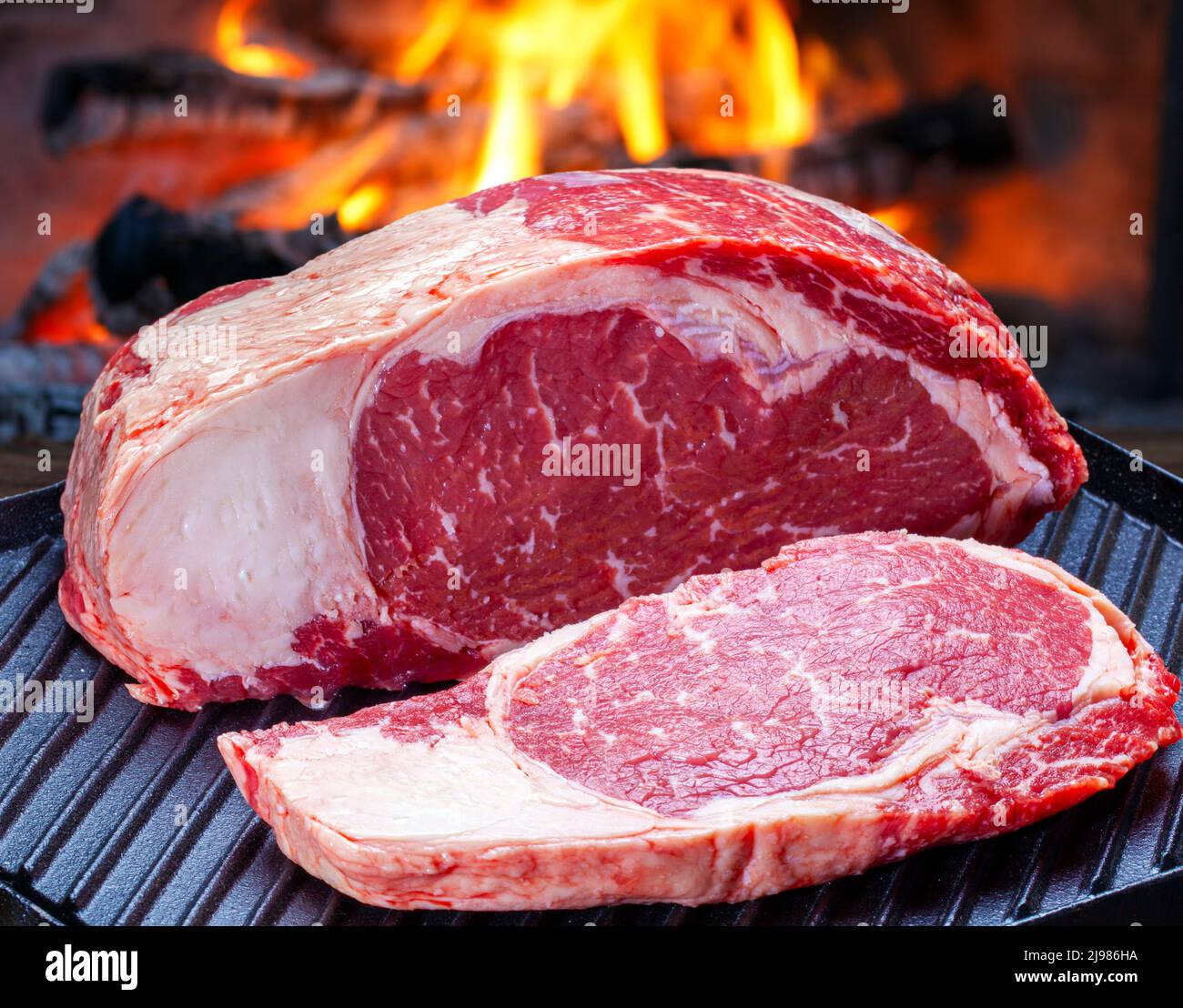 Ribeye Steak raw, sirloin steak Stock Photo Alamy