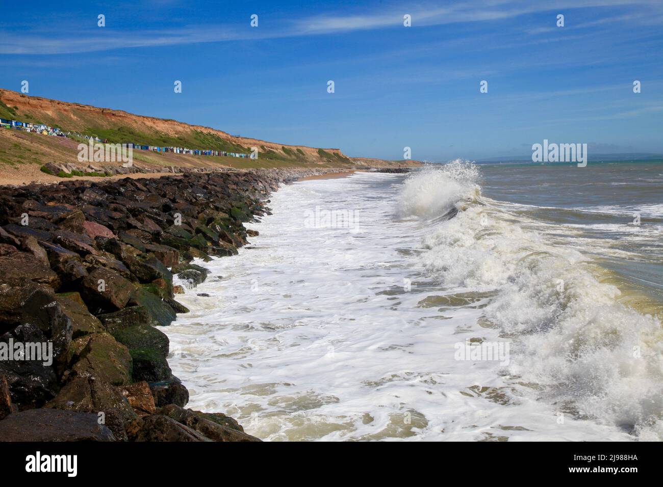 Waves and shoreline Barton on Sea, Hants, UK May 2022 Stock Photo Alamy