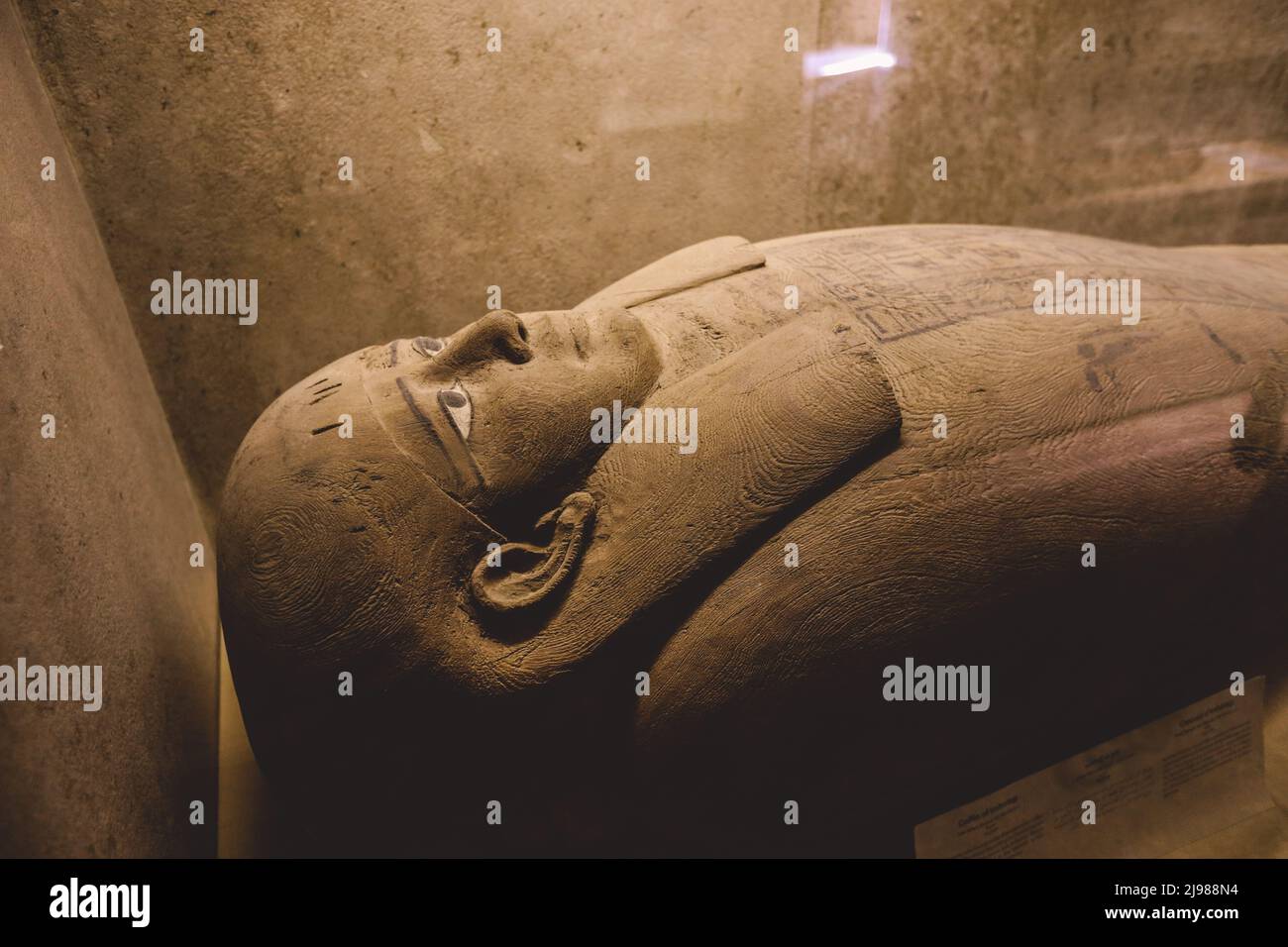 Ancient Egyptian exhibits in the Imhotep Museum, located near the Saqqara necropolis complex in