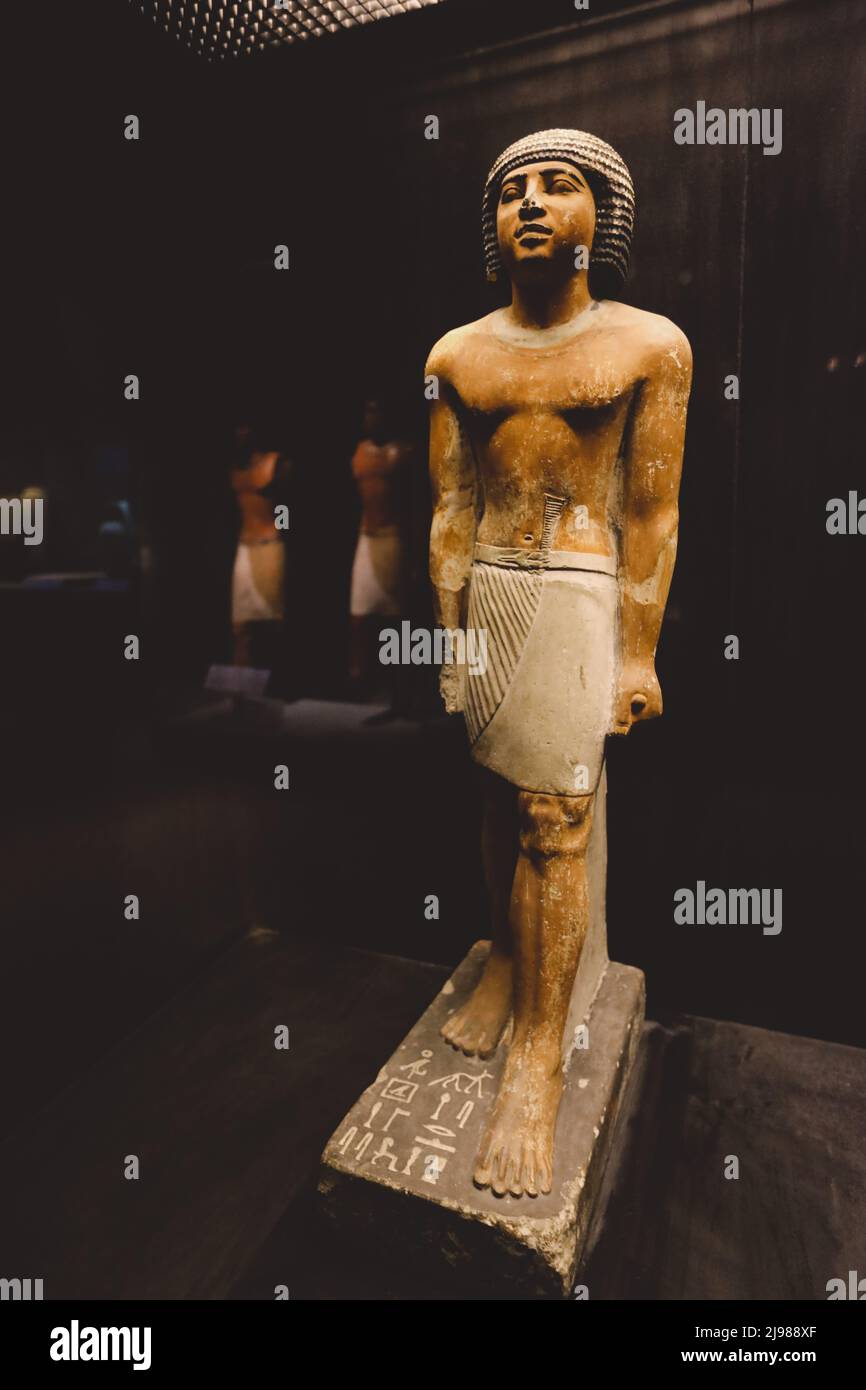 Ancient Egyptian exhibits in the Imhotep Museum, located near the Saqqara necropolis complex in