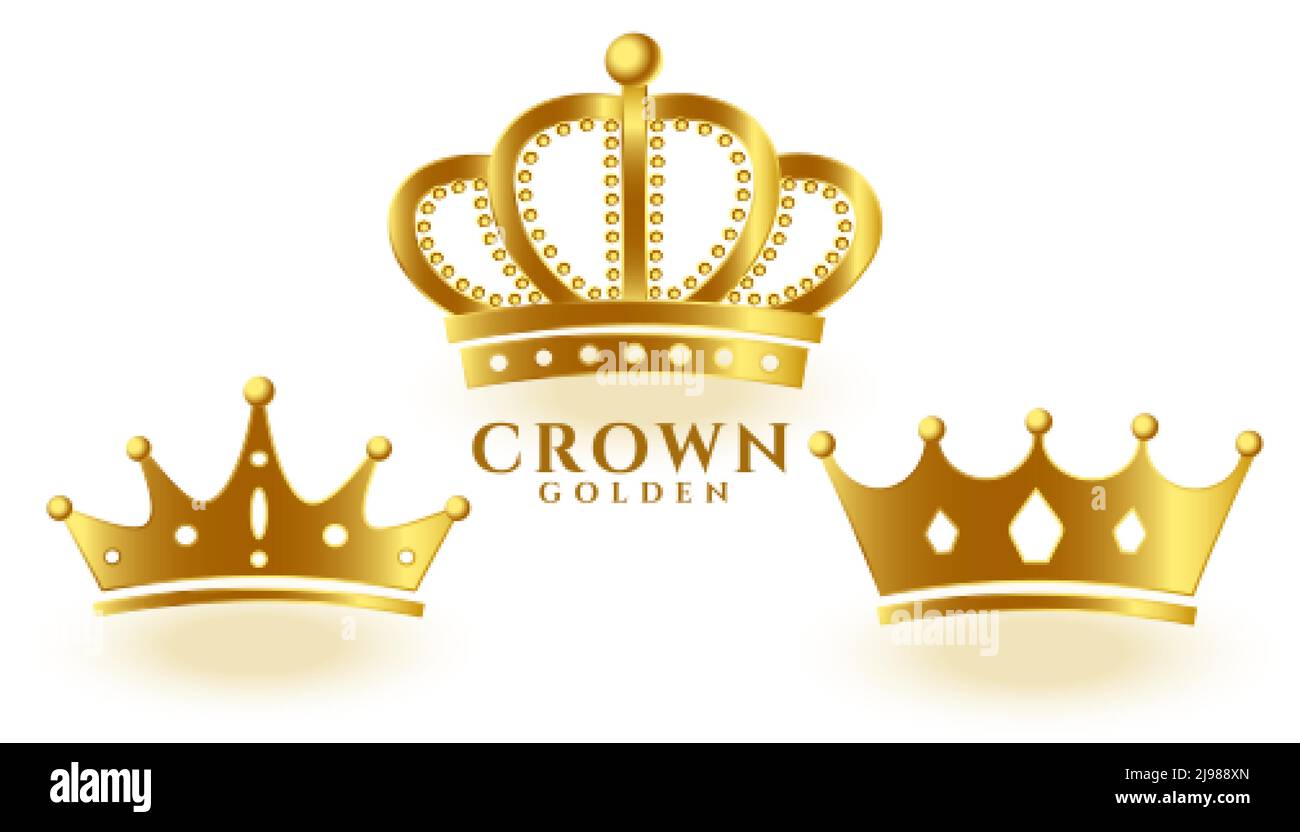 realistic golden crown set for king or queen Stock Vector Image & Art Alamy
