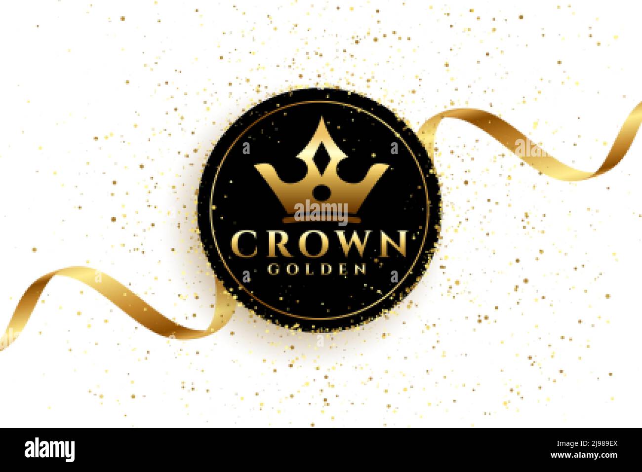 luxury golden crown background with ribbon Stock Vector Image & Art - Alamy