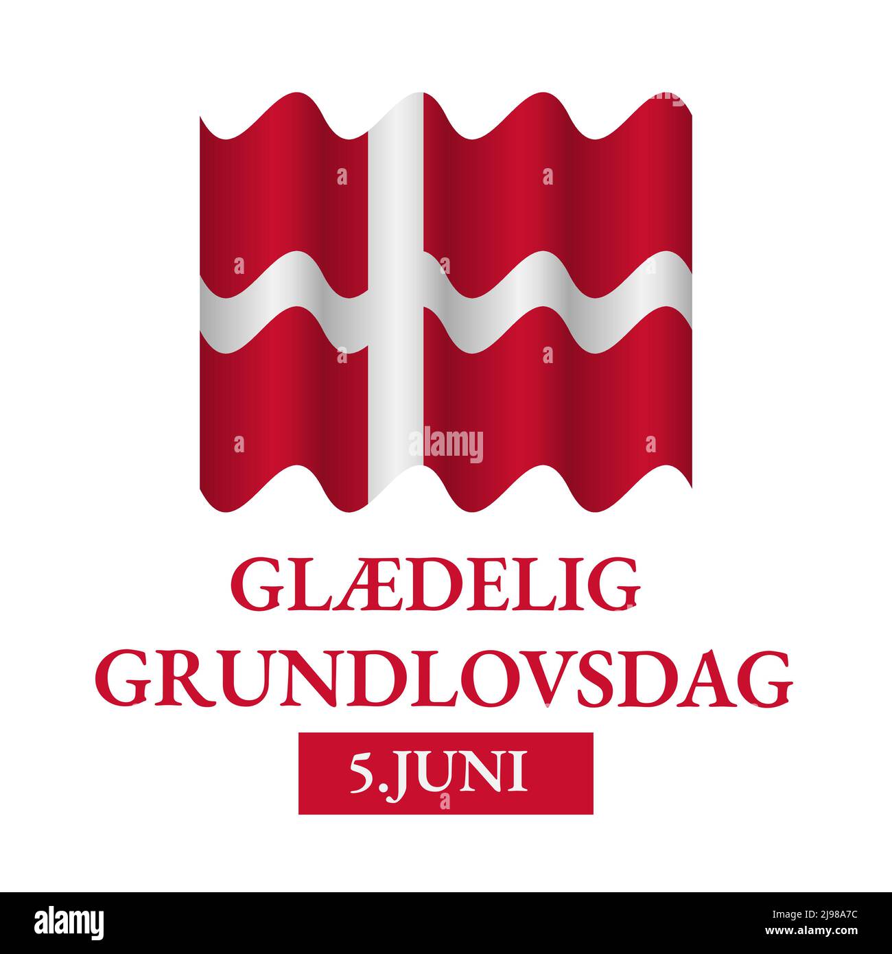 Denmark Constitution Day typography poster in Danish. Holiday celebration on June 5. Vector