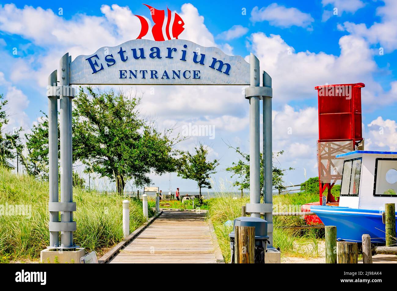 The Dauphin Island Sea Lab and Estuarium entrance is pictured, June 29