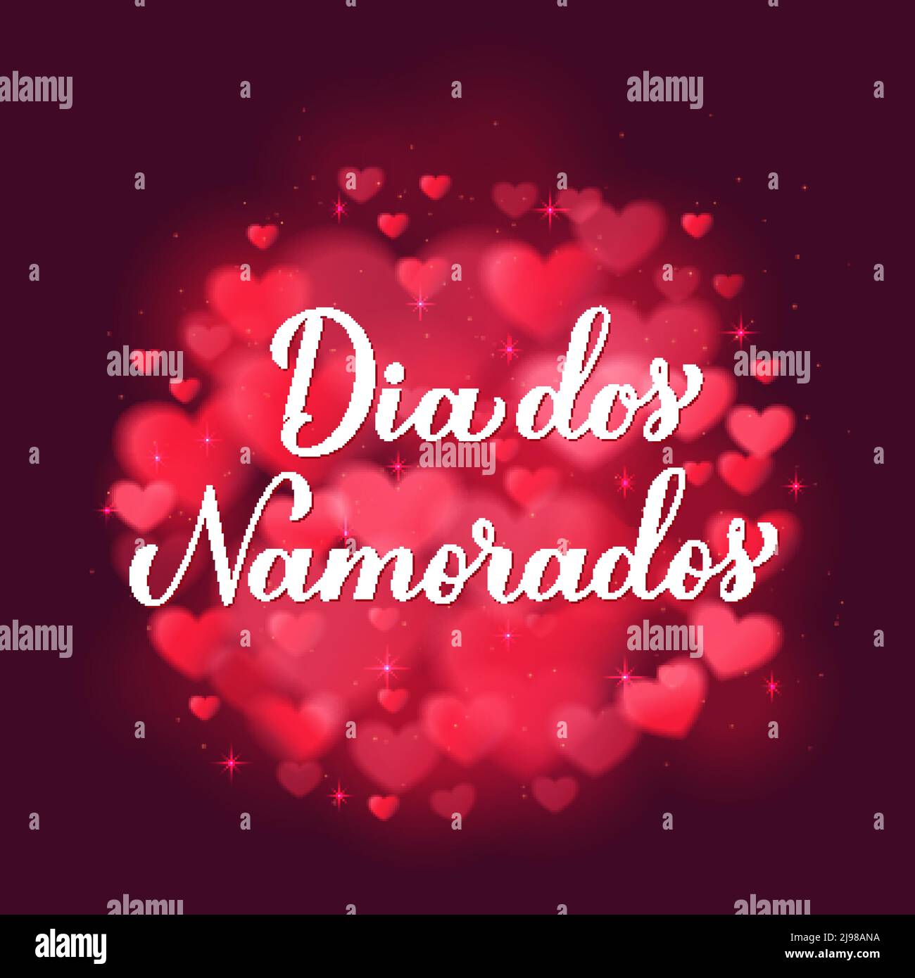 Feliz Dia Dos Namorados banner. Happy Valentine s Day in Portuguese.  Brazilian holiday on June 12. Vector template for greeting card, poster,  etc Stock Vector Image & Art - Alamy