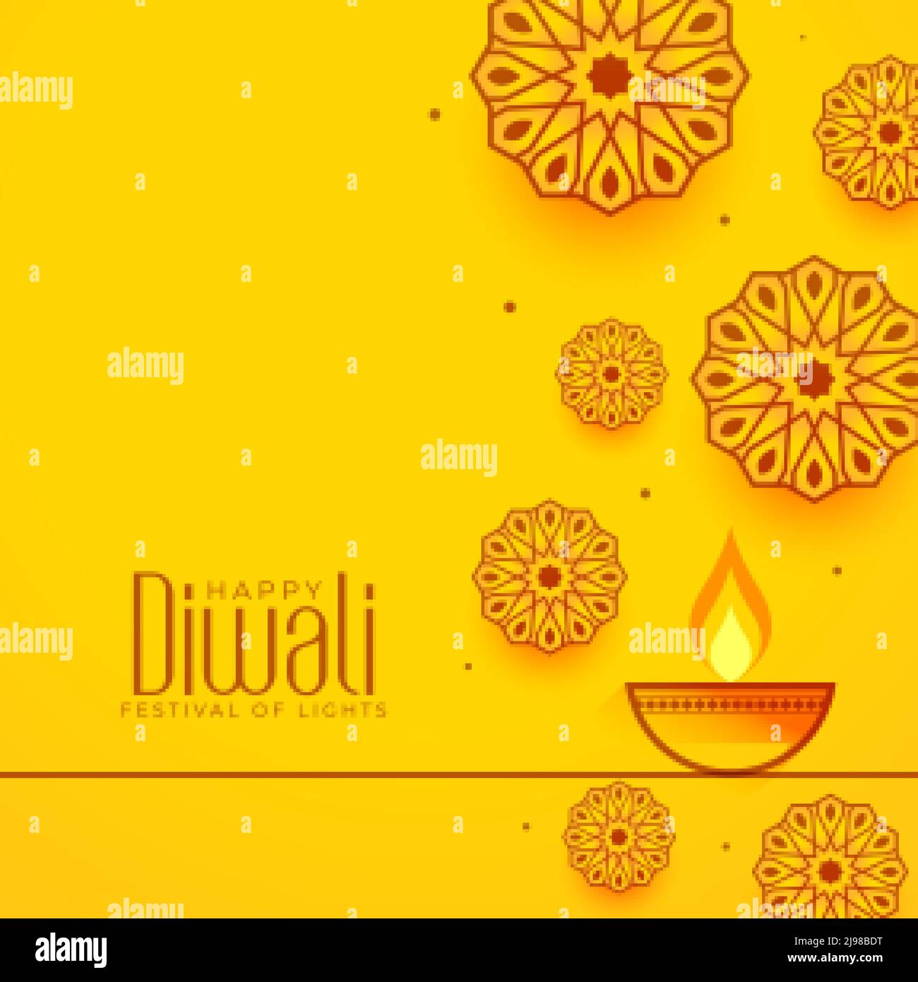 happy diwali yellow decorative background Stock Vector Image & Art - Alamy