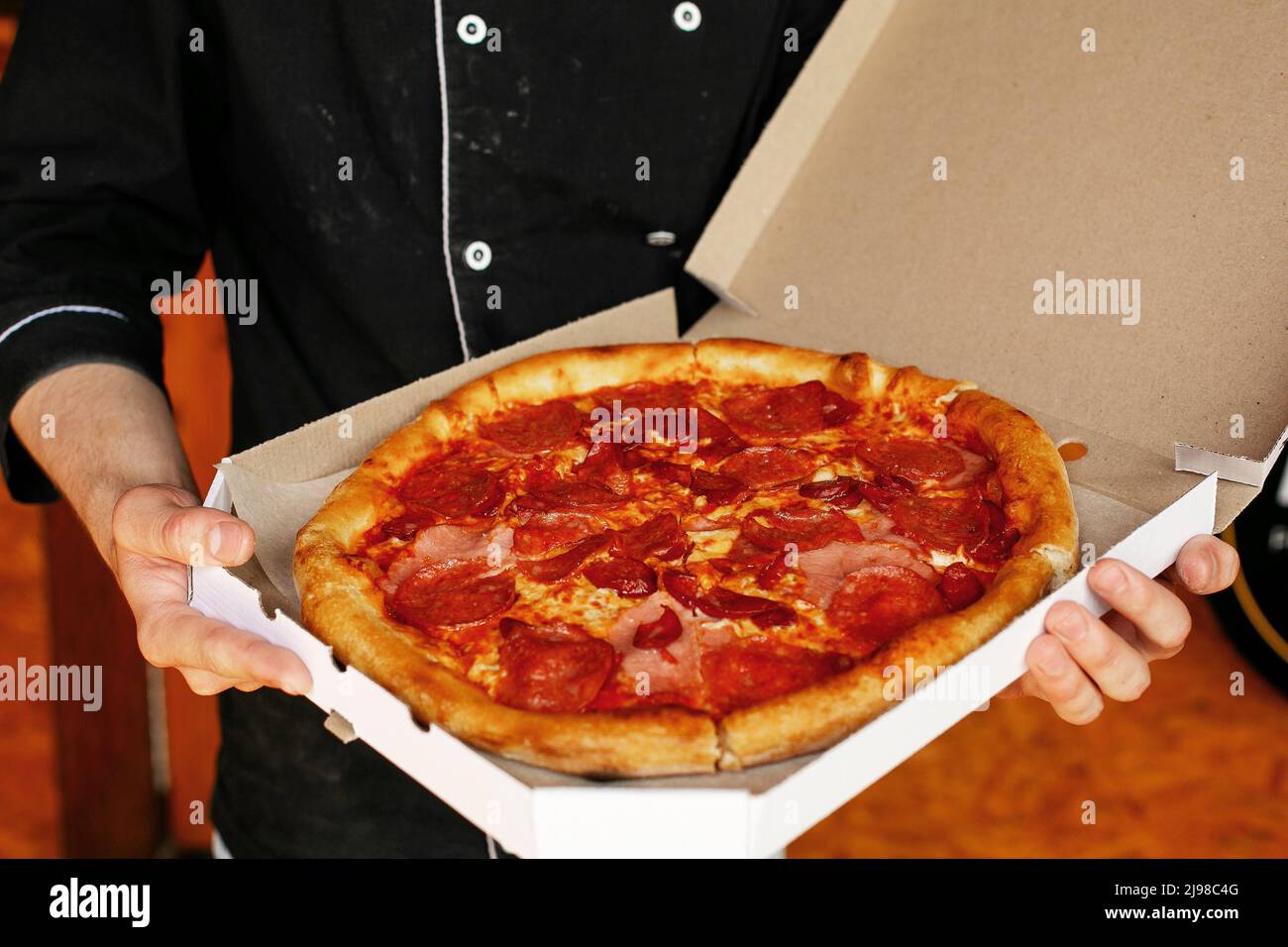 Pizza Chef and Baking Oven Paper Box Stock Vector Image & Art - Alamy