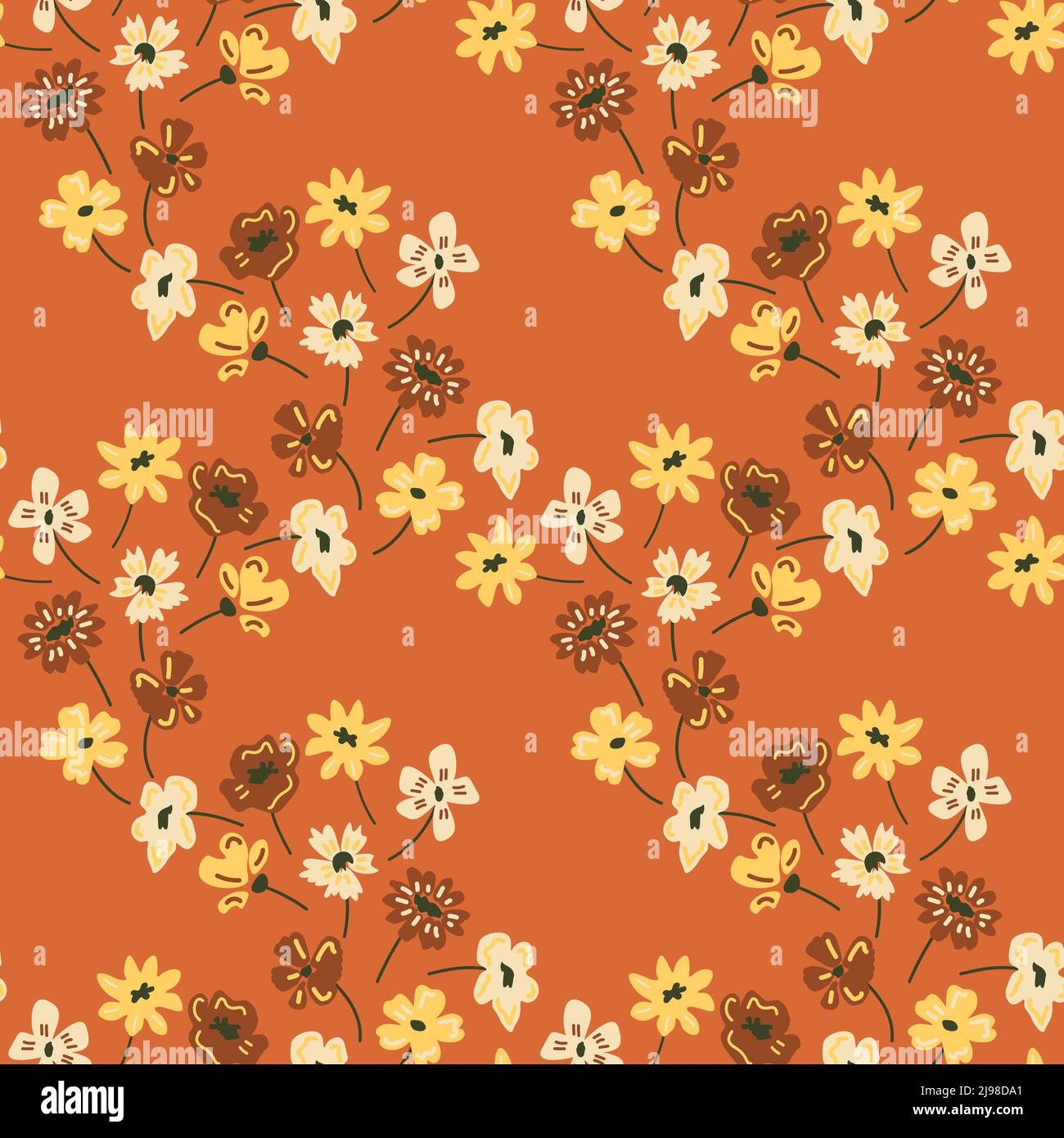 Seamless pattern with decorative flowers Stock Vector
