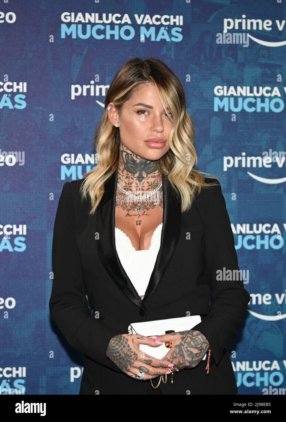 Monza, Italy. 21st May, 2022. Monza, Italy Gianluca Vacchi photocall at  Villa Reale presentation of the documentary Mucho Mas on Prime Video In the  photo: Giulia Penna Credit: Independent Photo Agency/Alamy Live