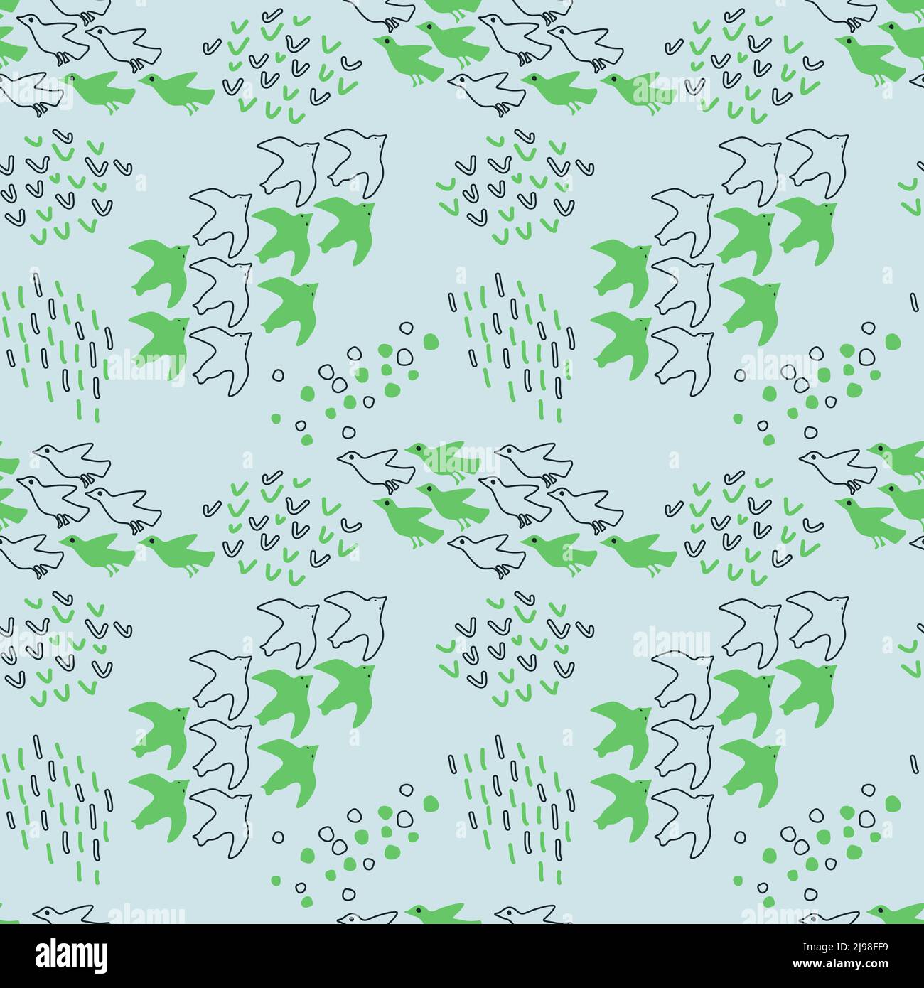 Seamless simple birds and strokes pattern Stock Vector Image & Art - Alamy
