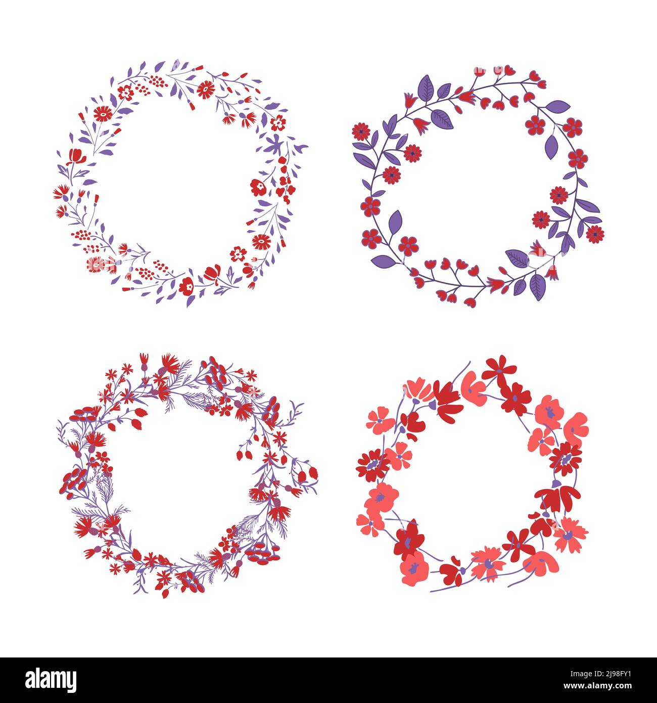 Spring wreaths flowers Stock Vector Images - Alamy