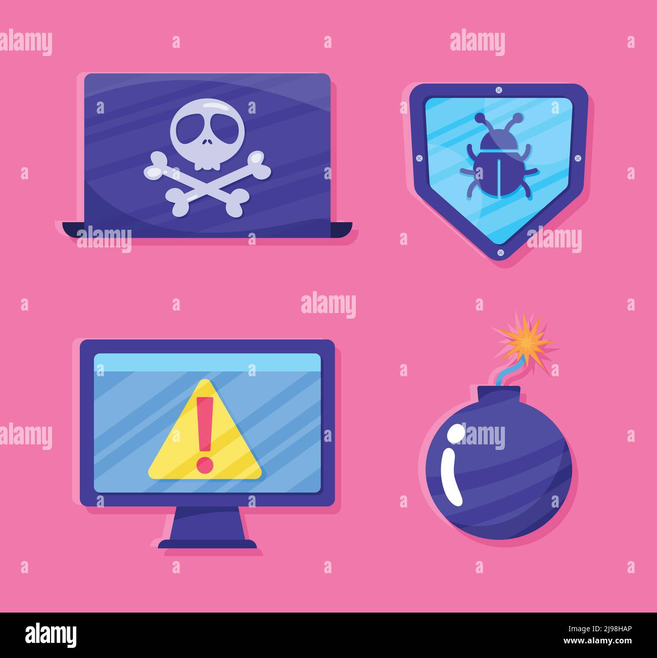 four cyber security set icons Stock Vector Image & Art - Alamy