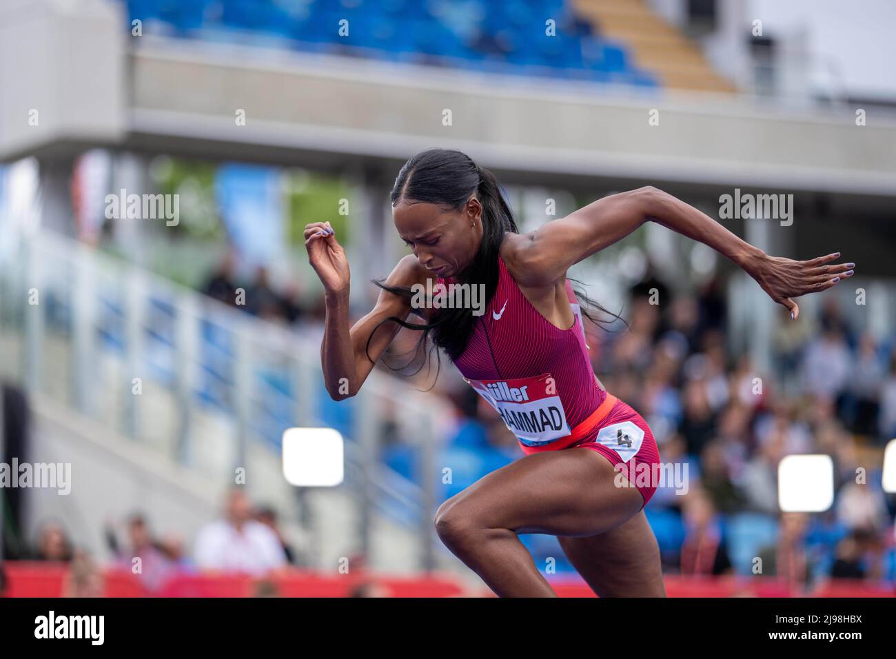 Dalilah Muhammad wins the womens 400m hurdles Stock Photo