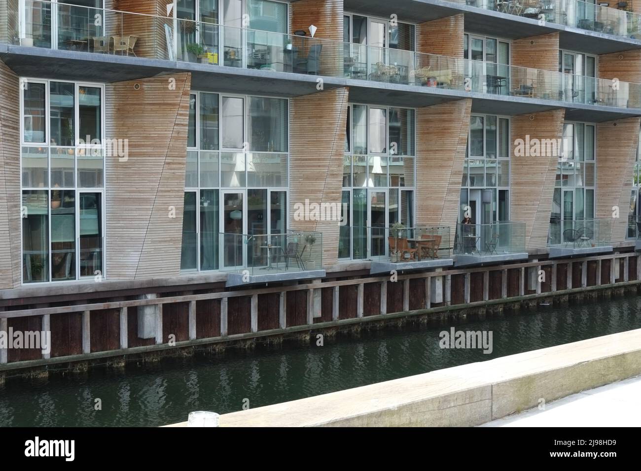 Details the balconies of modern apartments at Aarhus island (Aarhus Ø ... - Lyrhus Denmark Luxury Apartments