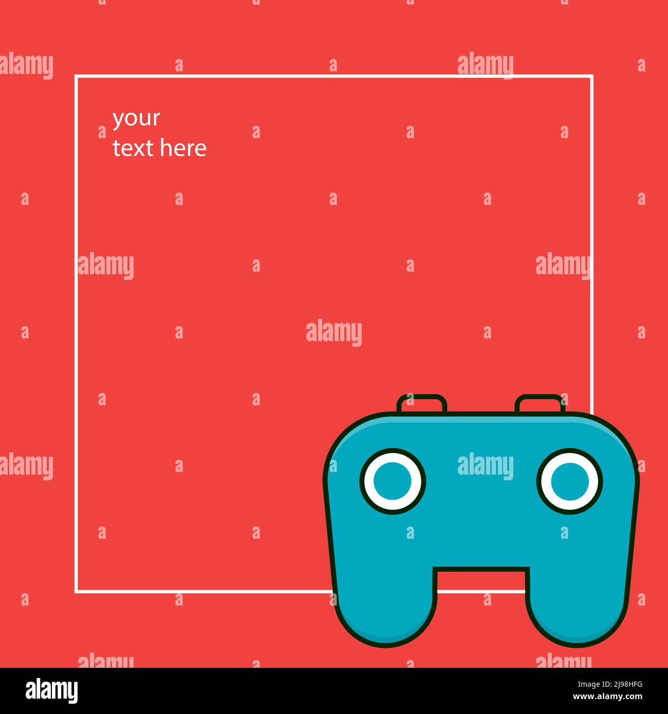 Joypad for video games. Joystick flat poster Stock Vector