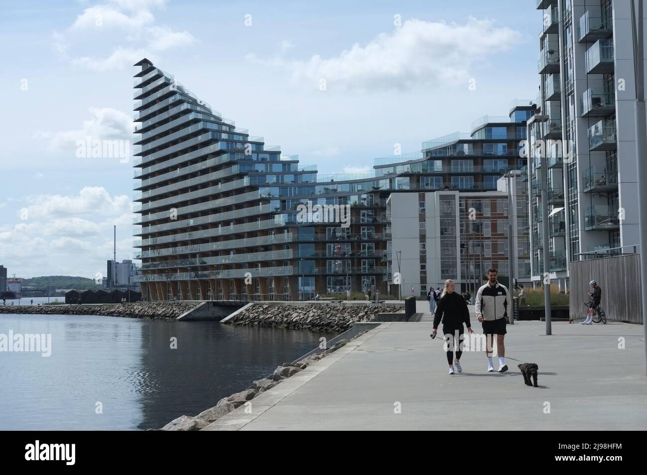 Promenade at Aarhus island (Aarhus Ø) modern urban living in Denmark’s ...