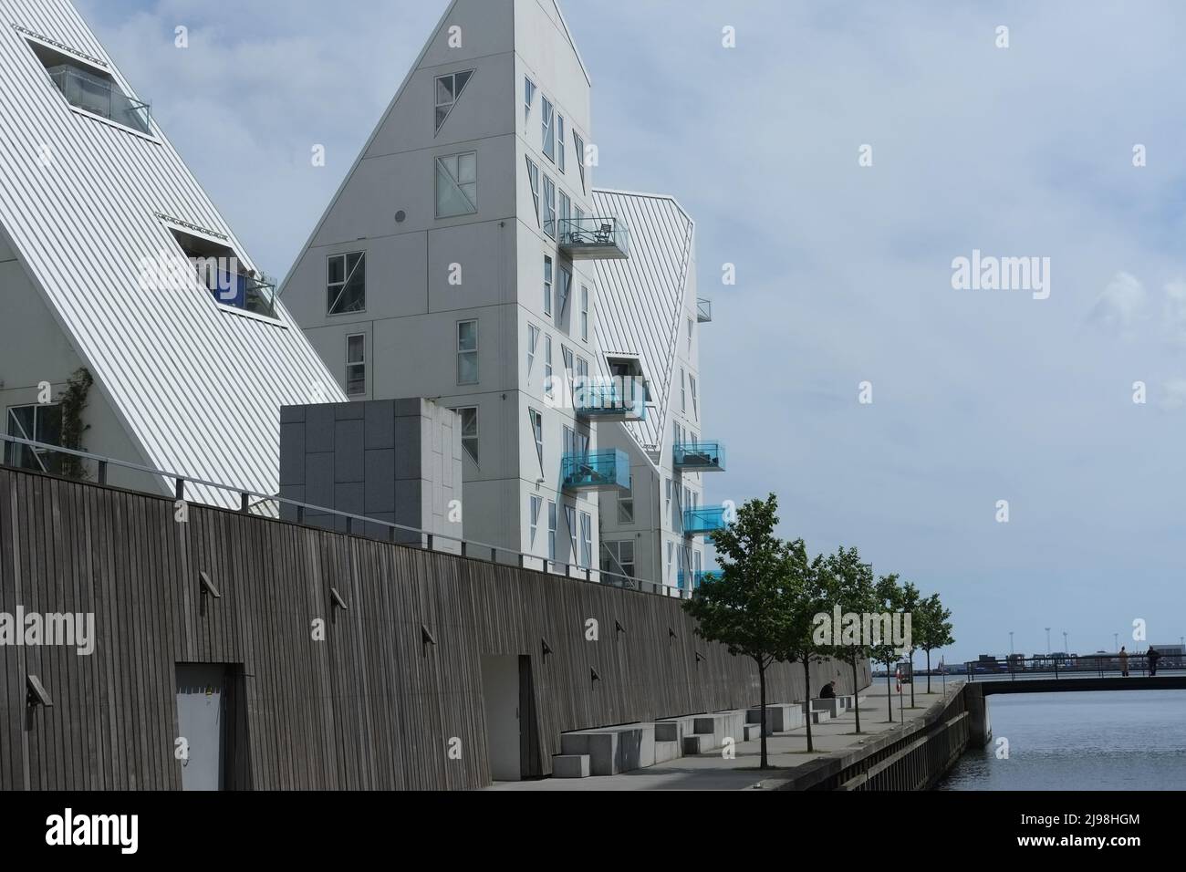 Iceberg (Isbjerget) residential complex with 200 apartments at Aarhus island (Aarhus Ø), in Denmark’s second biggest city Stock Photo