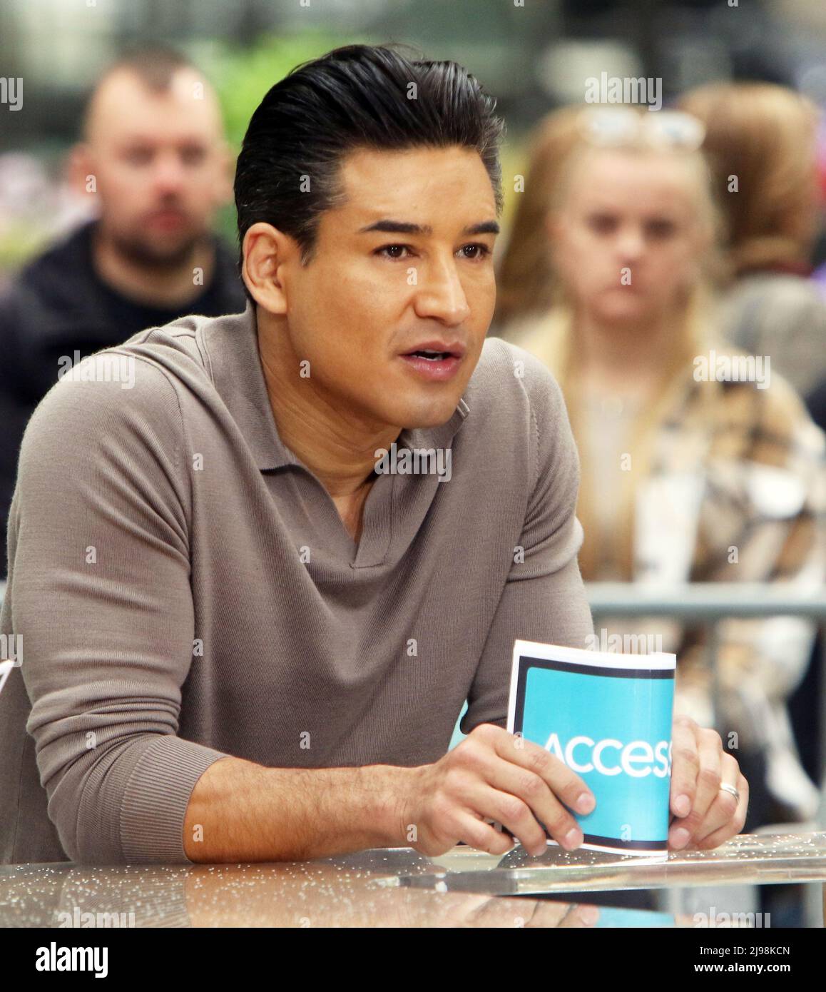 May 20, 2022. Mario Lopez on the set of Access Hollywood in New York