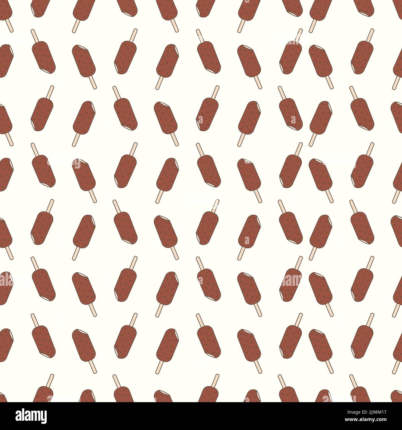 Seamless pattern ice cream on a stick in glaze Stock Vector