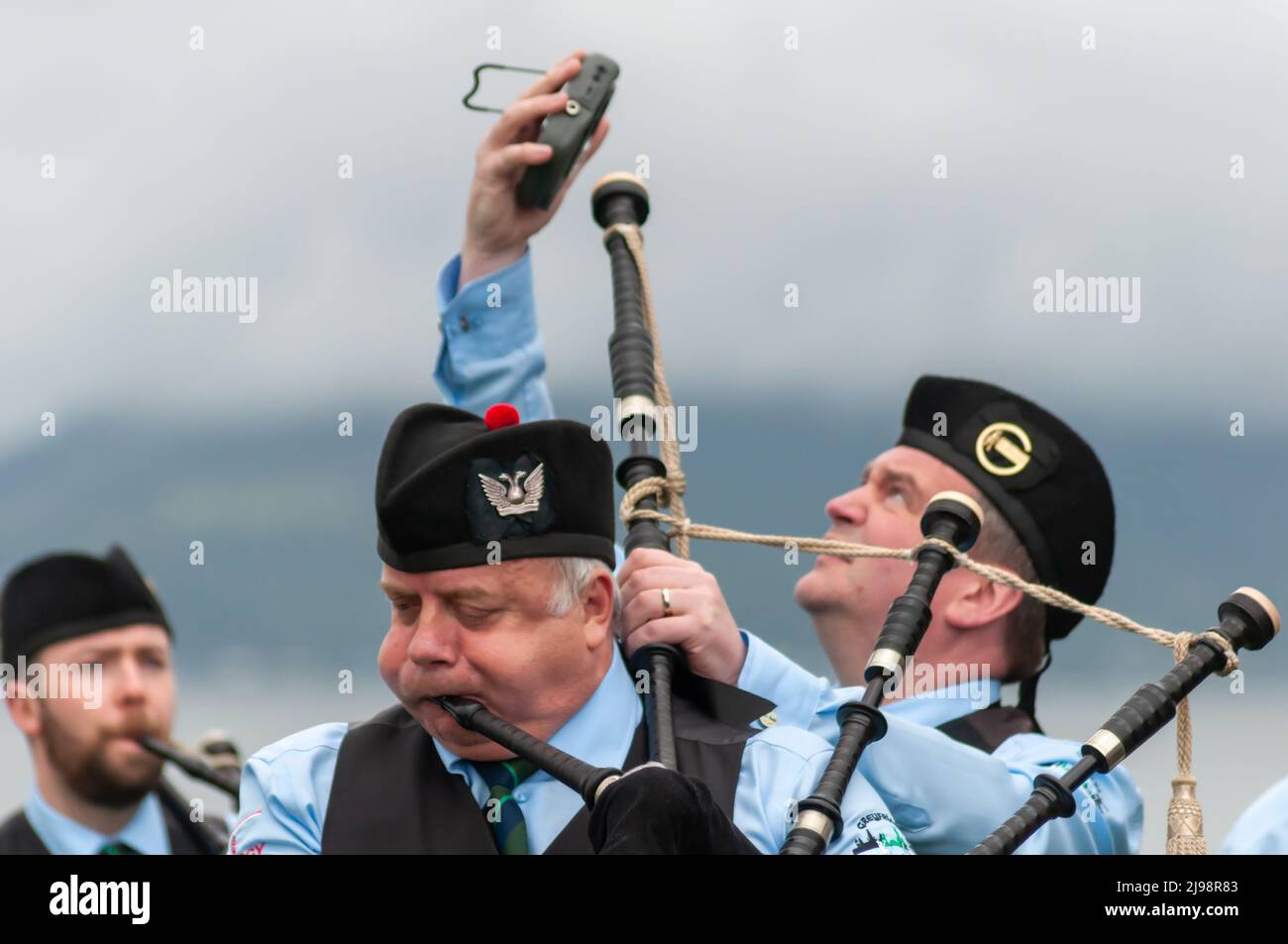 Greenock, Scotland, UK. 21st May, 2022. Over 100 bands compete in the