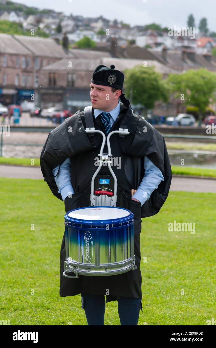 Greenock, Scotland, UK. 21st May, 2022. Over 100 bands compete in the