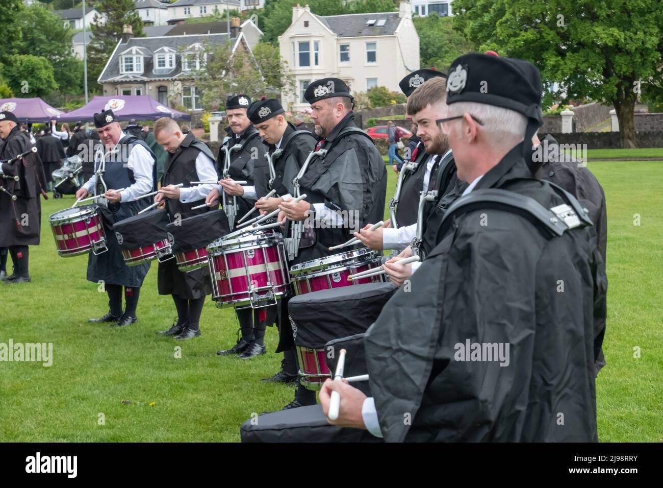 Greenock, Scotland, UK. 21st May, 2022. Over 100 bands compete in the