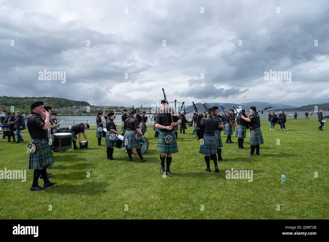 Greenock, Scotland, UK. 21st May, 2022. Over 100 bands compete in the