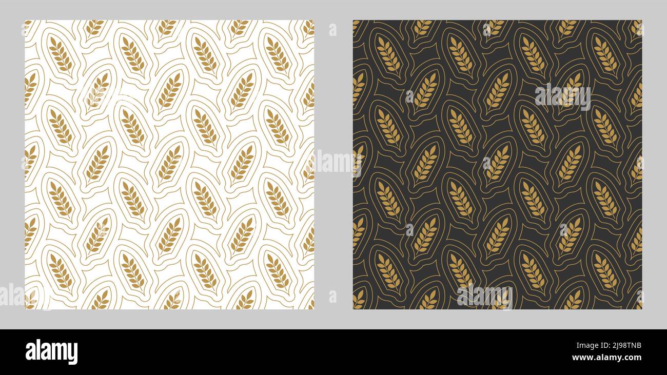 set of classic seamless decorative patterns with a golden openwork grid ...
