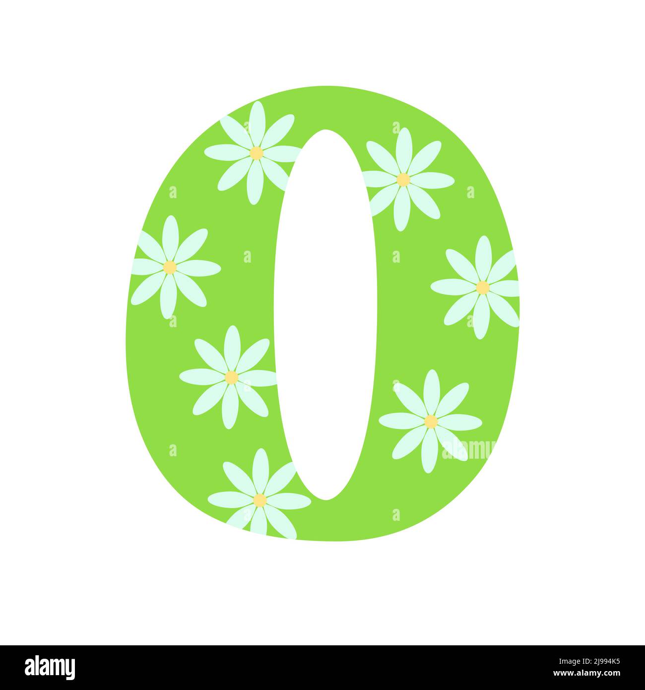 Capital bright green decorated with spring flowers hand drawn letter O of  English alphabet simple cartoon style vector illustration, calligraphic  abc, cute funny handwriting, doodle and lettering Stock Vector Image & Art -