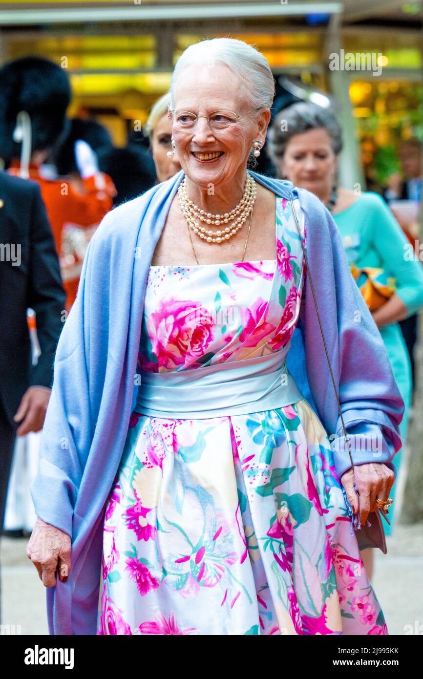 Queen Margarethe of Denmark attending a Ballet Gala honoring the Queens