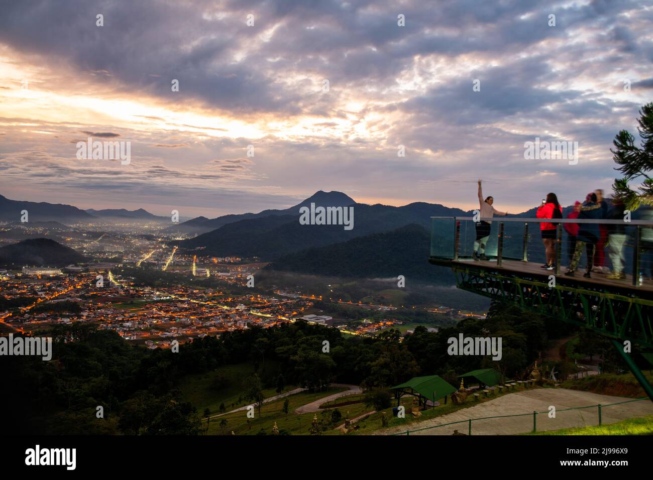 Jaraguá do Sul town as seen from the Pico Malwee viewpoint, Santa