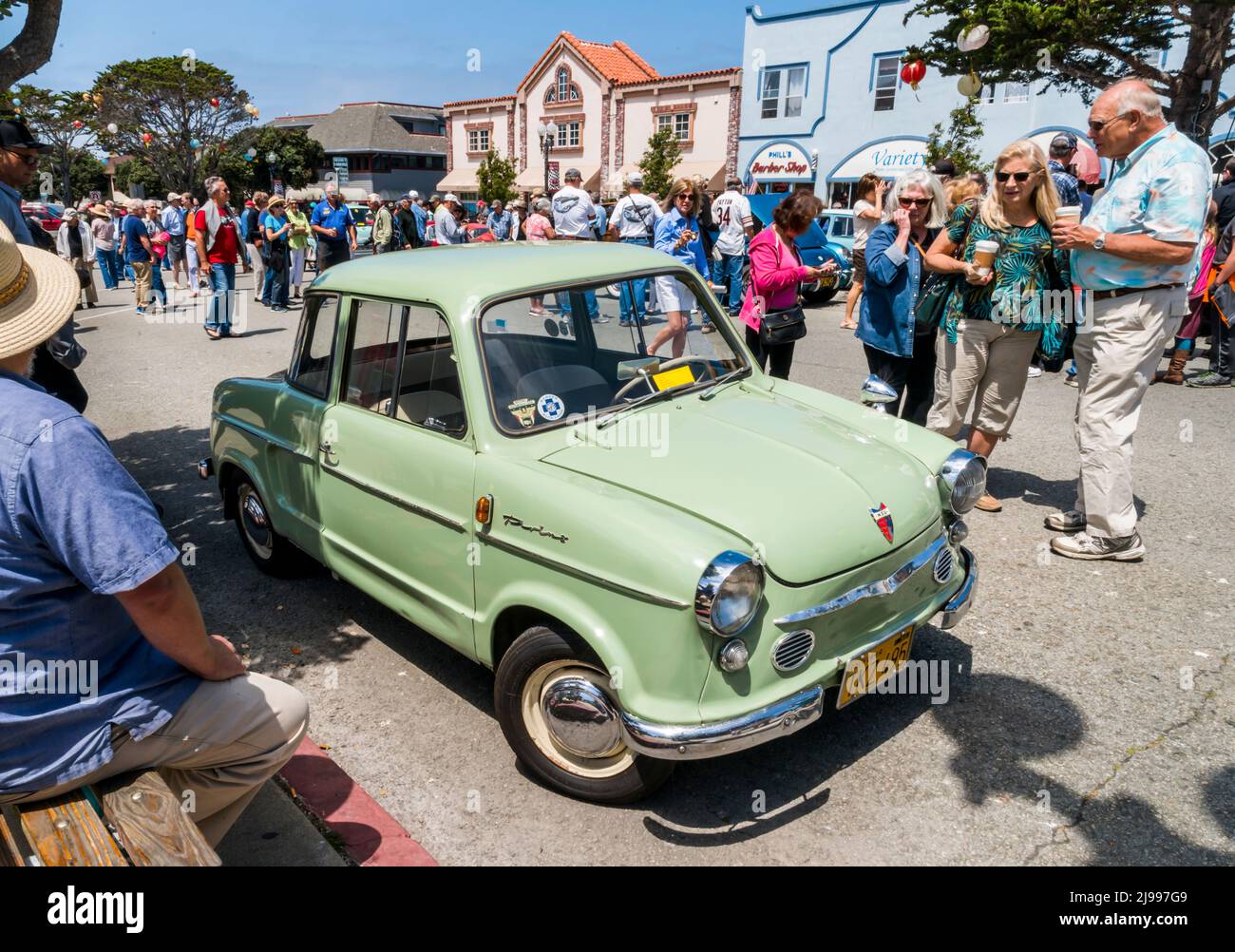 Details from the Pacific Grove Little Car Show during the events of Monterey Car Week Stock