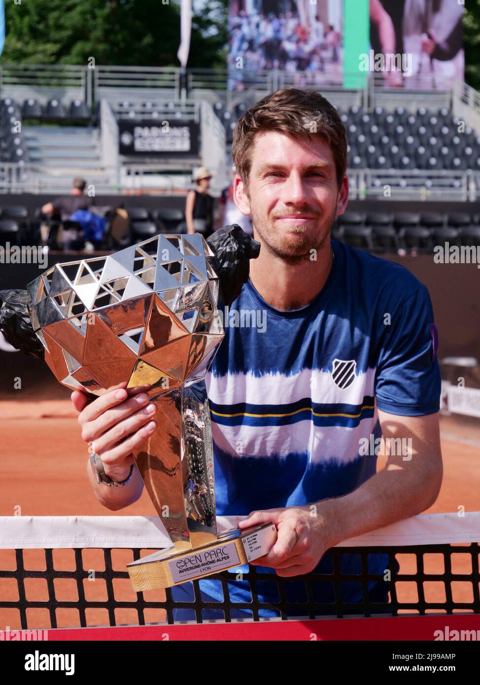 Cameron Norrie (GBR) celebrates after winning against Alex Molcan (SVK) during the Final of the Open Parc Auvergne-Rhone-Alpes Lyon 2022, ATP 250 Tennis tournament on May 21, 2022 at Parc de la