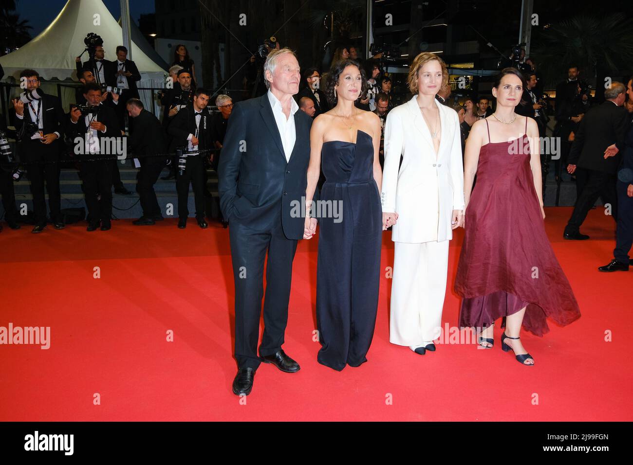 Cannes, France. 21st May, 2022. Cannes, France, Saturday, May. 21, 2022 - Xenia Maingot, Vicky Krieps, Emily Atef and Bjørn Floberg is seen at the R.M.N. redcarpet during the 75th Cannes Film Festival at Palais des Festivals et des Congrès de Cannes . Picture by Credit: Julie Edwards/Alamy Live News Stock Photo
